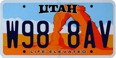 UT license plate W988AV