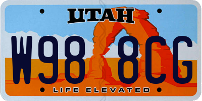 UT license plate W988CG