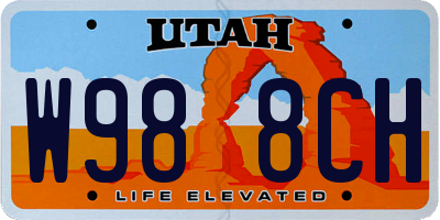 UT license plate W988CH