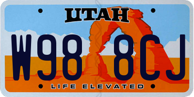 UT license plate W988CJ