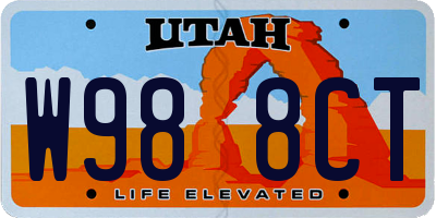 UT license plate W988CT