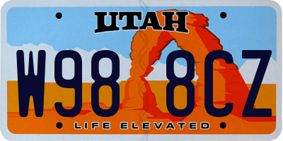 UT license plate W988CZ