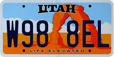 UT license plate W988EL