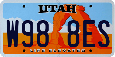 UT license plate W988ES