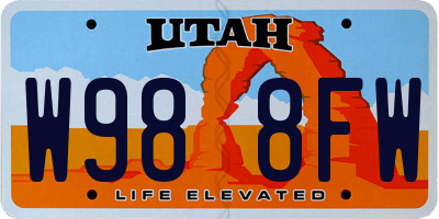 UT license plate W988FW