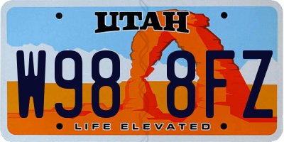 UT license plate W988FZ