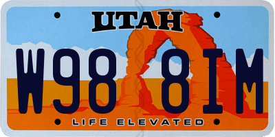 UT license plate W988IM