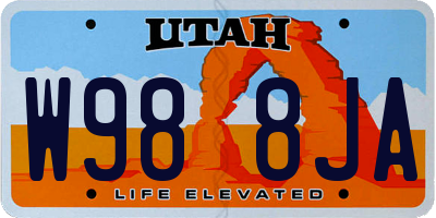 UT license plate W988JA