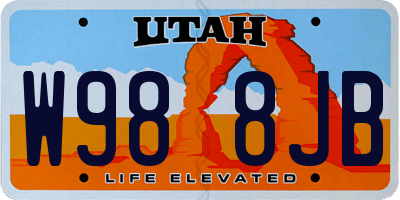UT license plate W988JB