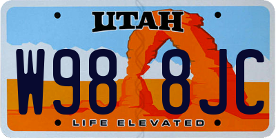 UT license plate W988JC
