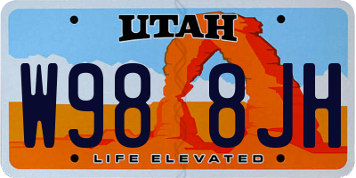 UT license plate W988JH