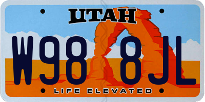 UT license plate W988JL