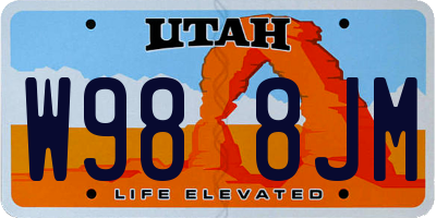 UT license plate W988JM