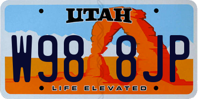 UT license plate W988JP