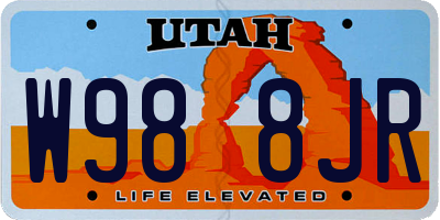 UT license plate W988JR