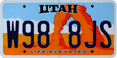 UT license plate W988JS