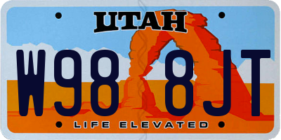 UT license plate W988JT