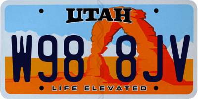 UT license plate W988JV