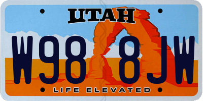 UT license plate W988JW