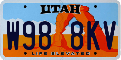 UT license plate W988KV