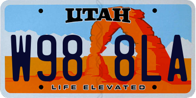 UT license plate W988LA