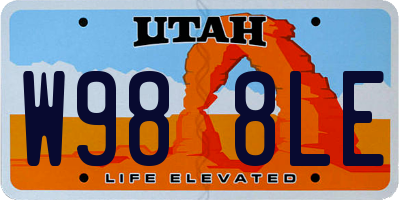 UT license plate W988LE