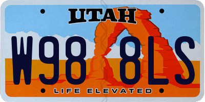 UT license plate W988LS