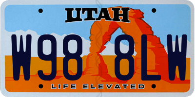 UT license plate W988LW