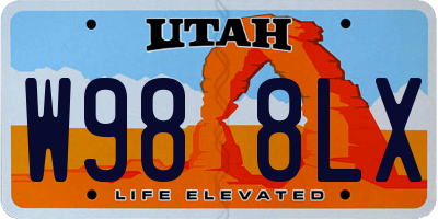 UT license plate W988LX