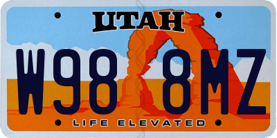 UT license plate W988MZ