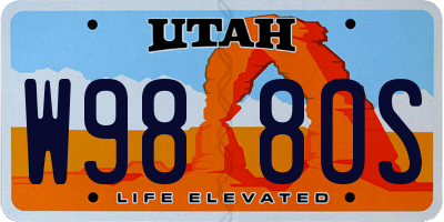 UT license plate W988OS