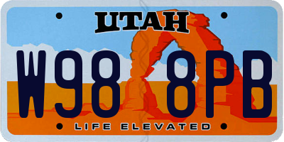 UT license plate W988PB