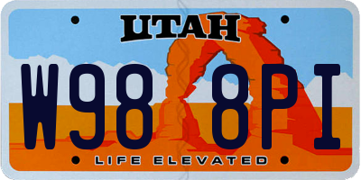 UT license plate W988PI