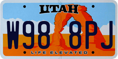 UT license plate W988PJ