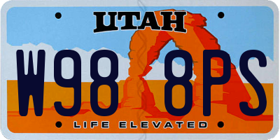 UT license plate W988PS