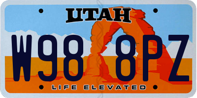 UT license plate W988PZ