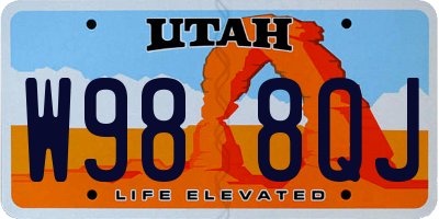 UT license plate W988QJ