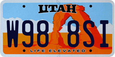 UT license plate W988SI