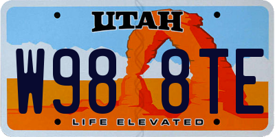 UT license plate W988TE