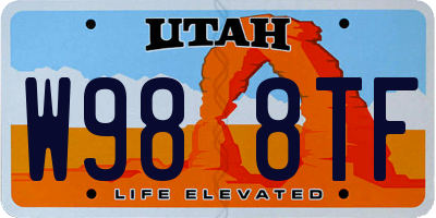 UT license plate W988TF