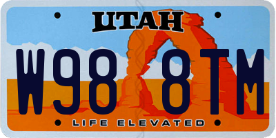 UT license plate W988TM