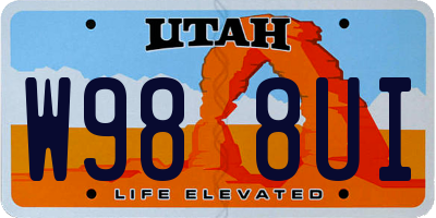 UT license plate W988UI