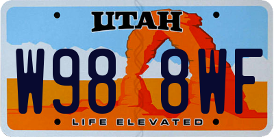 UT license plate W988WF
