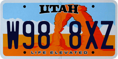 UT license plate W988XZ