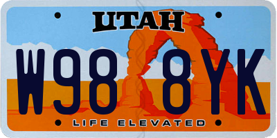 UT license plate W988YK