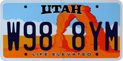 UT license plate W988YM
