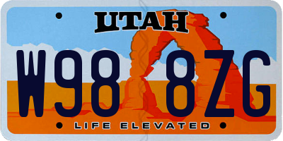 UT license plate W988ZG