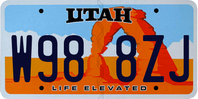UT license plate W988ZJ