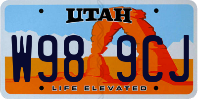 UT license plate W989CJ