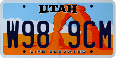 UT license plate W989CM